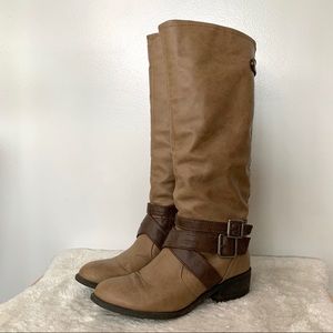 Tan Knee High Riding Boots